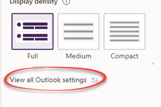 View all Outlook Settings in Outlook Web App settings