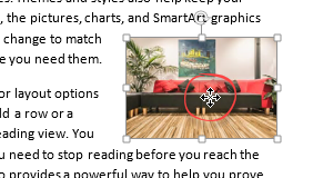 Cursor illustrating how it looks when you are moving a graphic