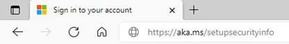 aka.ms web site in edge address bar