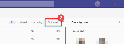 Voicemail menu option