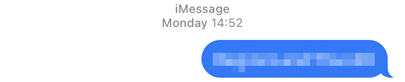 Example of an imessage once sent
