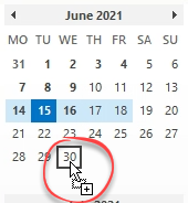 Drag appointment over calendar with Ctrl pressed to copy it