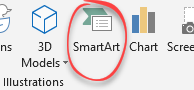 SmartArt button in ribbon