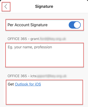 Per Account Signature in Outlook App
