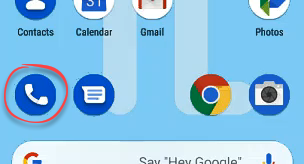 Phone app icon on main screen