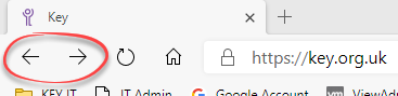 Back and forward buttons in toolbar