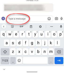 Type your message in the box in the Teams App