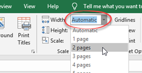 Scale to fit drop down menu