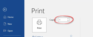 Adjust the number of copies when printing