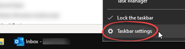 Taskbar settings option