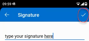 Example of an email signature in the Outlook App