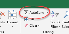 Autosum button