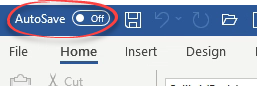 Autosave option switched off