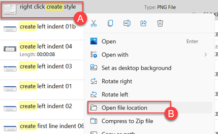 open file location in file explorer by right clicking