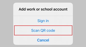 Scan QR Code option
