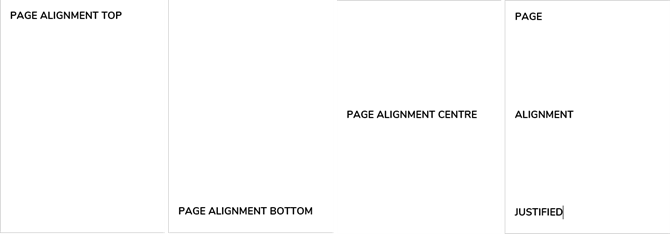 Examples of the 4 different page alignment options