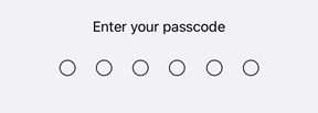 Enter passcode screen on iPhone