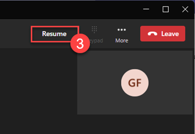 Resume button