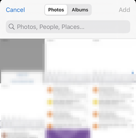 Choose which photos to attach from your phone library