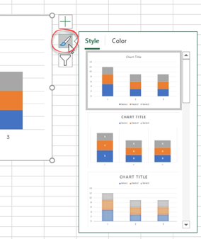 Chart styles button