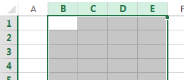 Example of consecutive columns selected