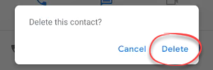 Confirm the deletion of a contact