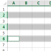 Example of non-consecutive rows selected