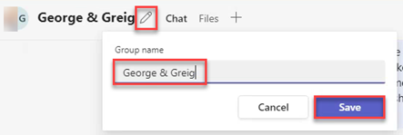 Chat group name in Teams