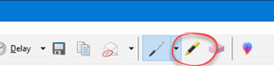 Highlighter button in the snipping tool toolbar