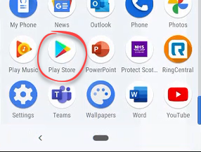 Play store icon in list of apps