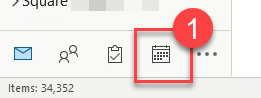 Calendar button in the Outlook Navigation Pane