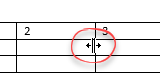 Drag column to a new size