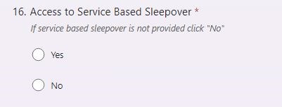 Service Sleepover