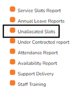 Unallocated Slots