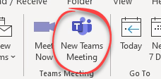 New Teams Meeting button