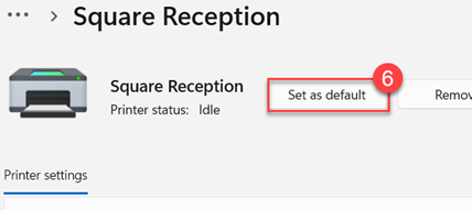 Set as default printer in Windows 11