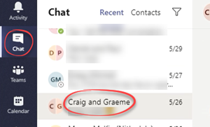 Chat tab. Group chat selected