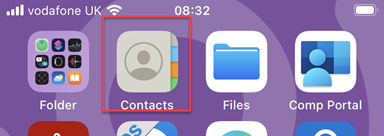 Contacts app icon on iPhone