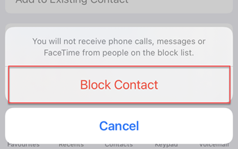 Block contact button