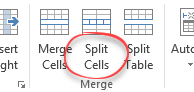 Split cells in ribbon