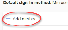 Add method button in security information