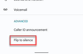Flip to silence option
