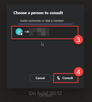 Search for person then click consult button