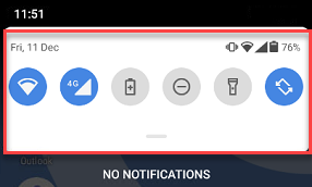 Notification window on phone