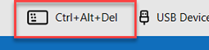 Ctrl+Alt+Del button in the VDI toolbar