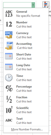 Cell formatting options