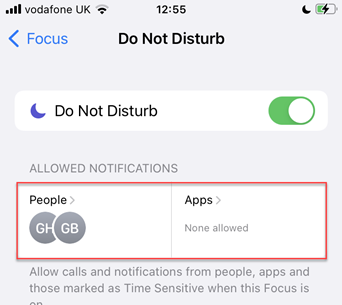 Do Not Disturb exceptions