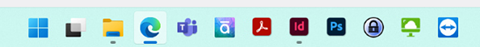 Program icons in the windows 11 taskbar