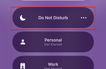 Do Not Disturb button menu option