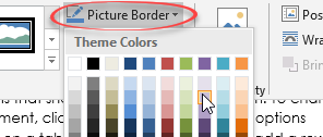 Picture Border drop down menu
